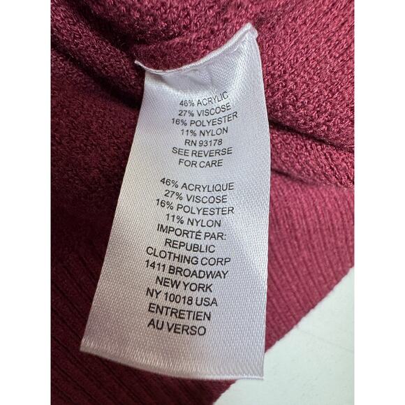 Tahari Sweater Burgundy Polka Dot Pullover Sweater Sz Large - Picture 8 of 11